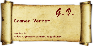 Graner Verner névjegykártya